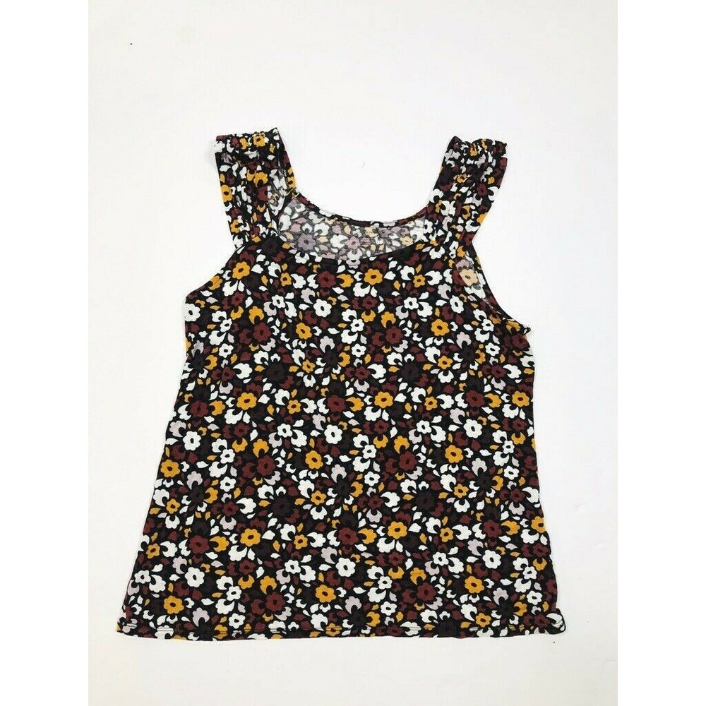 14th Union Stitch Fix Retro Floral Print Gathered Strap Stretch Rayon Tank Sz. M